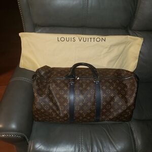 Louis Vuitton Brown Monogram Travel Duffel Bag